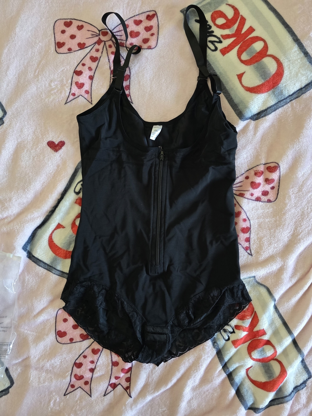Black Zip-Front Shapewear Bodysuit